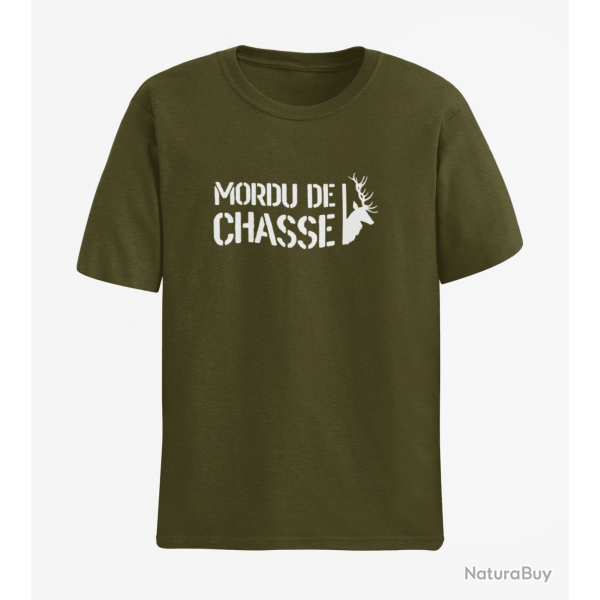 T shirt Chasse Mordu de chasse Army Blanc