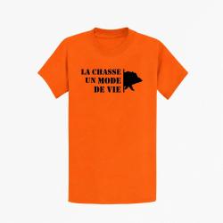 T shirt Chasse Un mode de vie Sanglier Orange