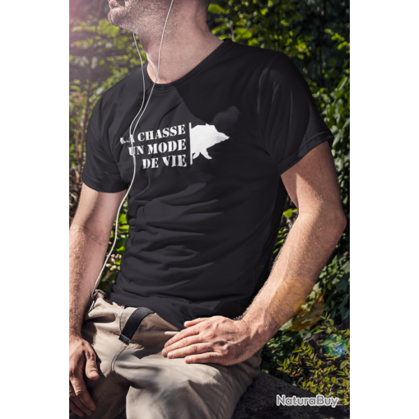 T shirt Chasse Un mode de vie Sanglier