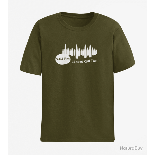 T shirt Humour 7.62 FM Army Blanc