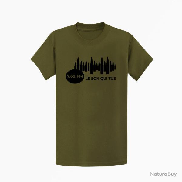 T shirt Humour 7.62 FM Kaki Noir
