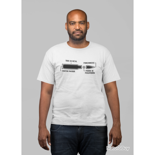 T shirt Humour Anatomie d une balle de fusil