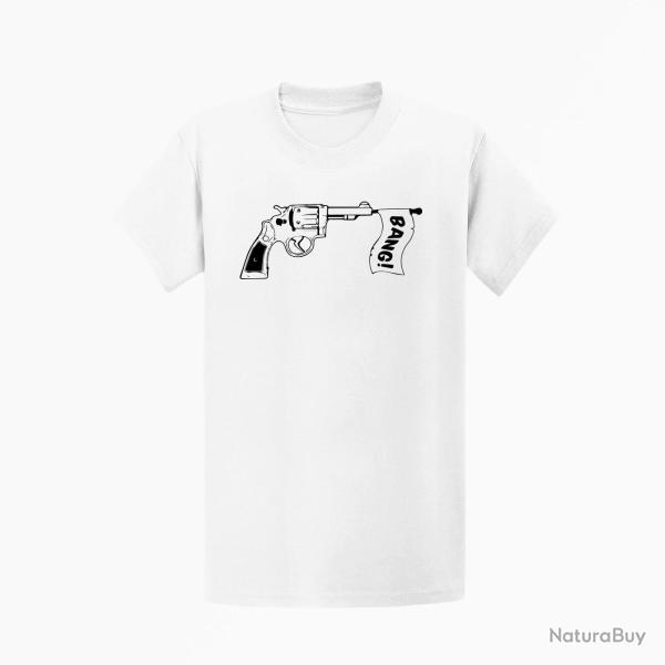 T shirt Humour Bang Blanc