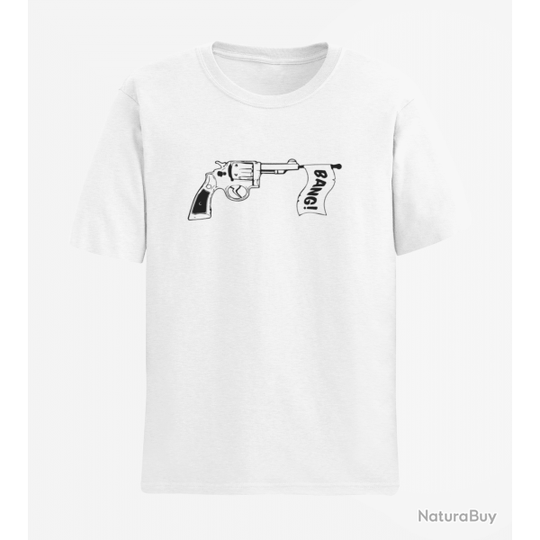 T shirt Humour Bang Blanc
