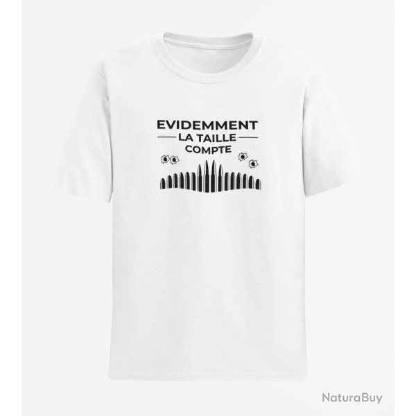 T shirt Humour C est la taille qui compte Blanc