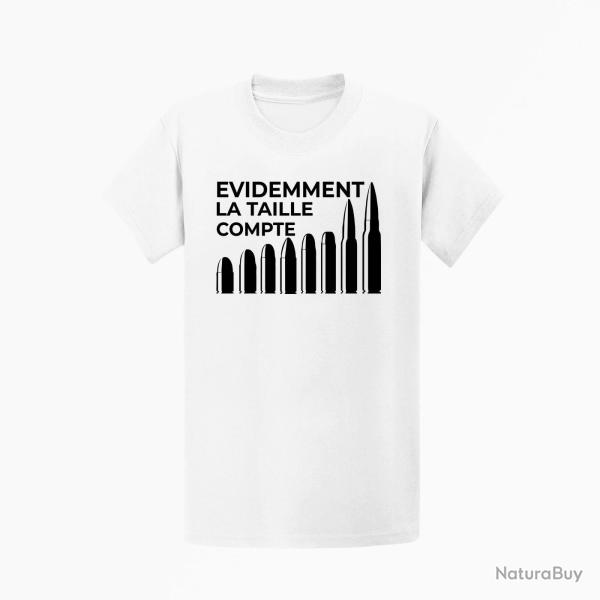 T shirt Humour C est la Taille qui compte 2 Blanc