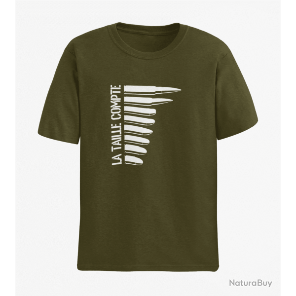 T shirt Humour C est la taille qui compte 3 Army Blanc