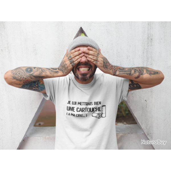 T shirt Humour Je lui mettrai bien une cartouche