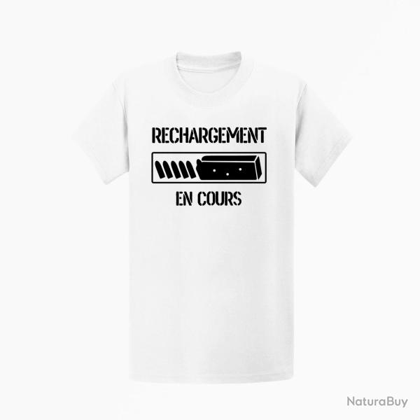 T shirt Humour Rechargement en cours Blanc