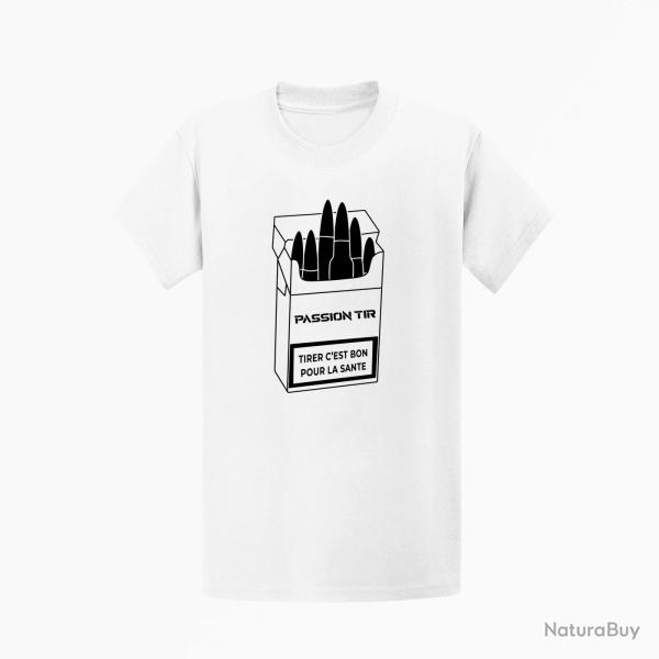 T shirt Humour Tirer c est bon pour la sant� Blanc