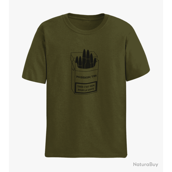 T shirt Humour Tirer c est bon pour la sant Army Noir