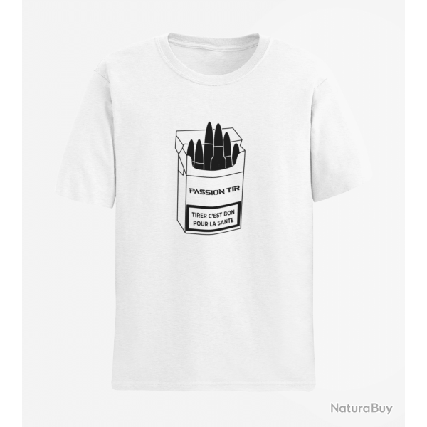 T shirt Humour Tirer c est bon pour la sant Blanc