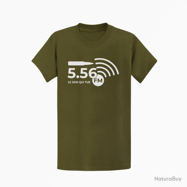 T shirt Munitions 5.56 FM 2 Kaki Blanc