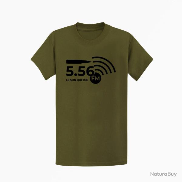 T shirt Munitions 5.56 FM 2 Kaki Noir