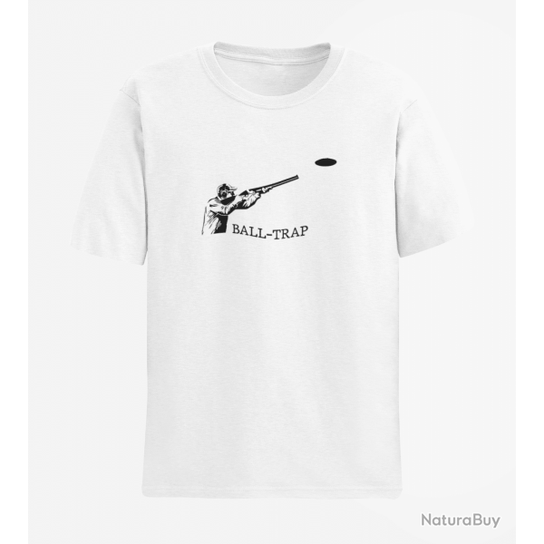 T shirt Tir Sportif Ball Trap Blanc