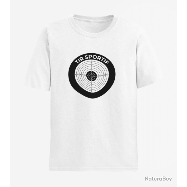 T shirt Tir Sportif Cible Blanc