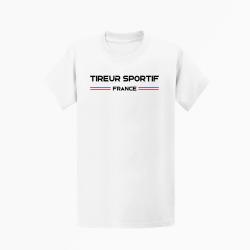 T shirt Tir Sportif Tireur France Blanc