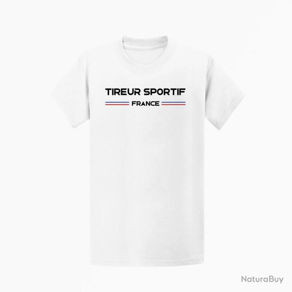 T shirt Tir Sportif Tireur France Blanc