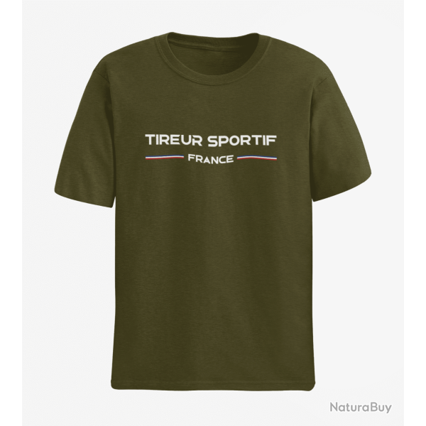 T shirt Tir Sportif Tireur France Army Blanc