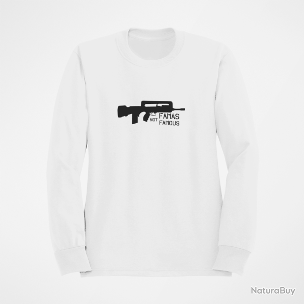 Sweat ARME Famas Not Famous Blanc