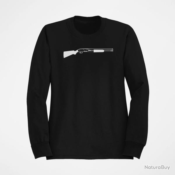 Sweat ARME Fusil � pompe Blanc