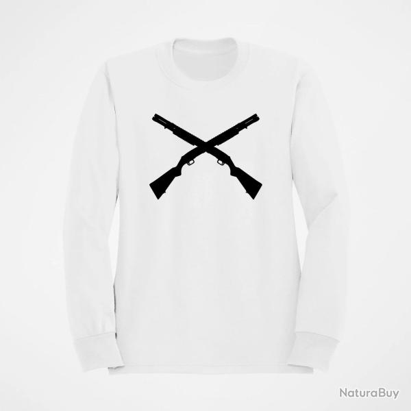 Sweat ARME Fusil � pompe Blanc