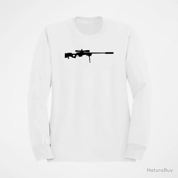 Sweat ARME Fusil Sniper Blanc