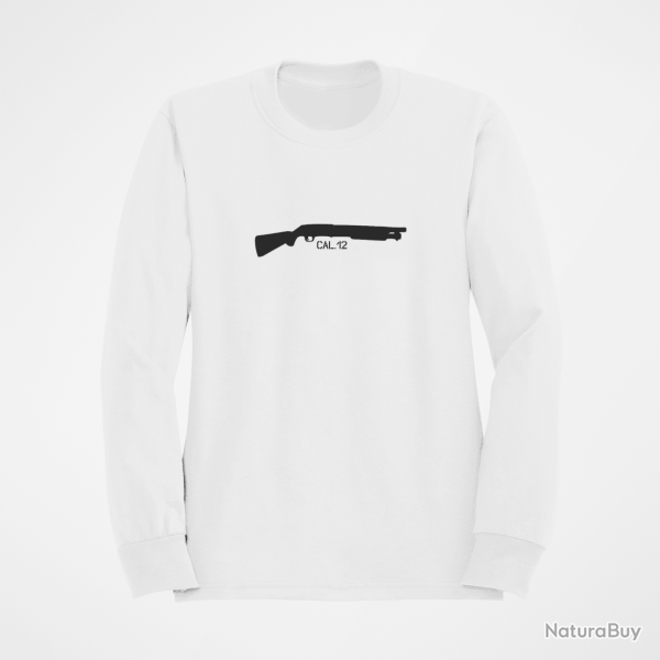Sweat Fusil  pompe Calibre 12 Blanc