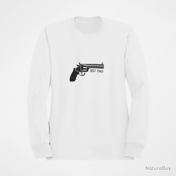 Sweat Revolver 357 mag Blanc
