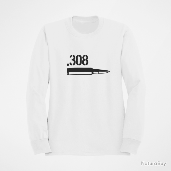 Sweat CARTOUCHE 308win Blanc
