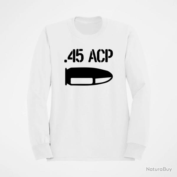 Sweat CARTOUCHE 45 ACP Blanc