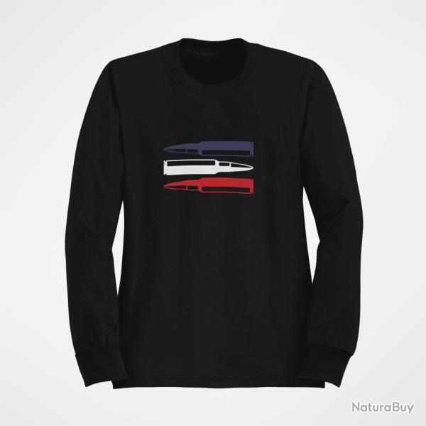 Sweat CARTOUCHES Drapeau Franais Noir