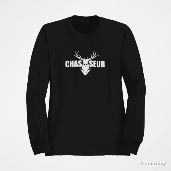 Sweat CHASSE T�te de Cerf Noir