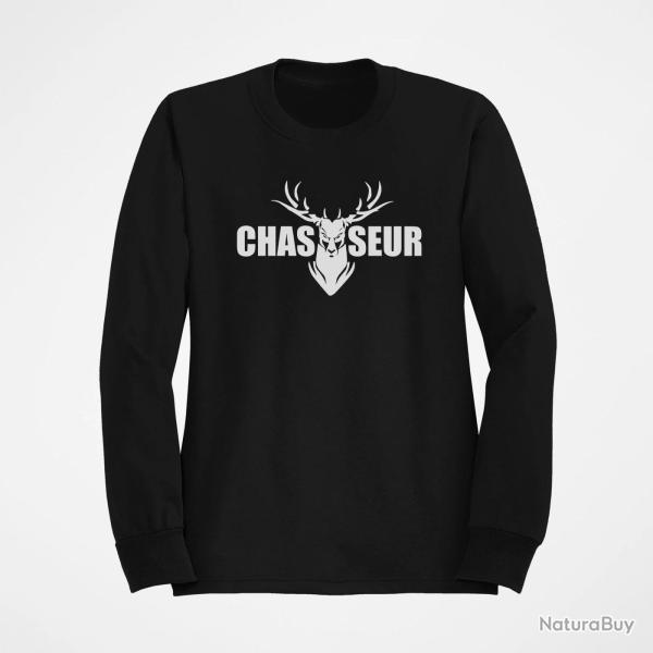 Sweat CHASSE T�te de Cerf Noir