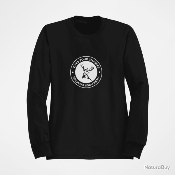 Sweat CHASSE Vivre pour chasser Noir