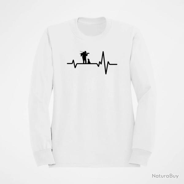Sweat Chasse Battements de Coeur Blanc