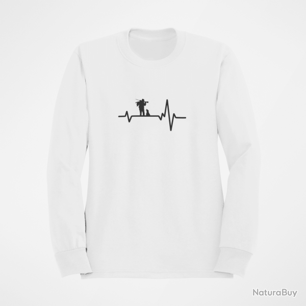 Sweat CHASSE Battement de Coeur Blanc