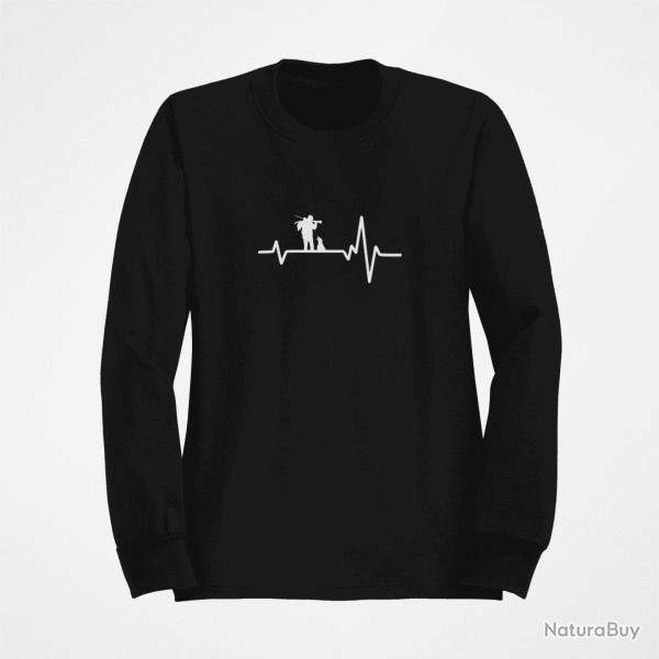 Sweat CHASSE Battement de Coeur Noir