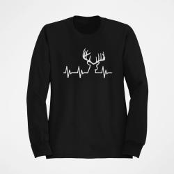 Sweat CHASSE Battements de Coeur Cerf Noir