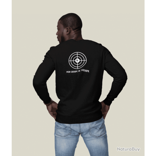 Sweat TIR SPORTIF Mon Groupe de Thrapie Dos Noir