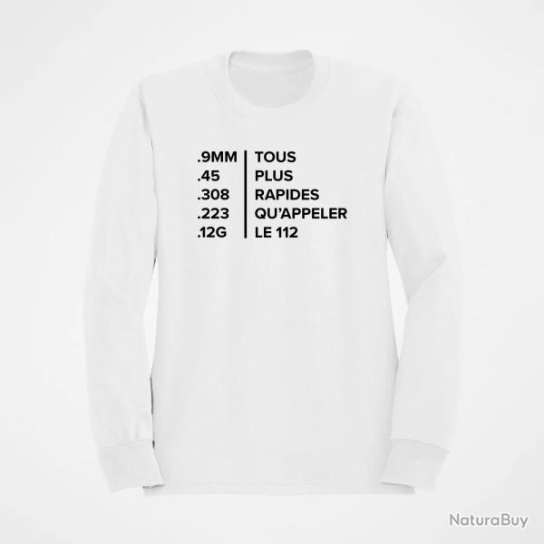Sweat HOME DEFENSE Tous plus rapides que le 112 Blanc