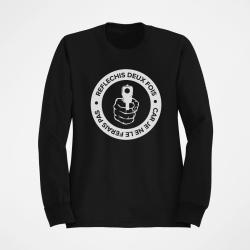 Sweat HOME DEFENSE R&eacute;fl&eacute;chis deux fois Noir