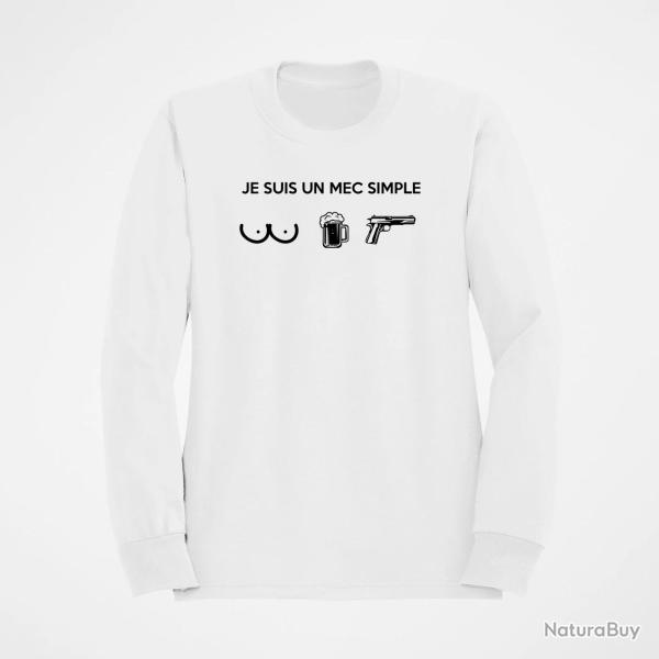 Sweat Je suis un mec simple Blanc