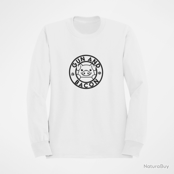 Sweat GUN AND BACON Blanc