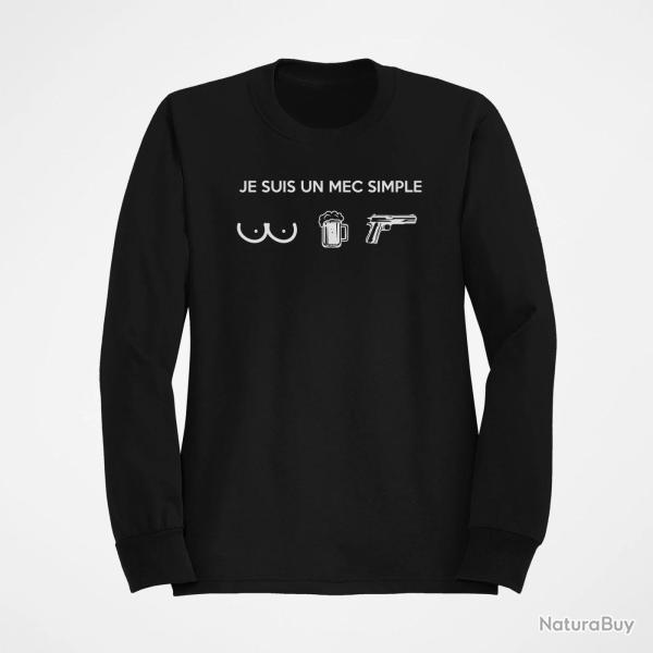 Sweat PATRIOTE Je suis un mec simple Noir