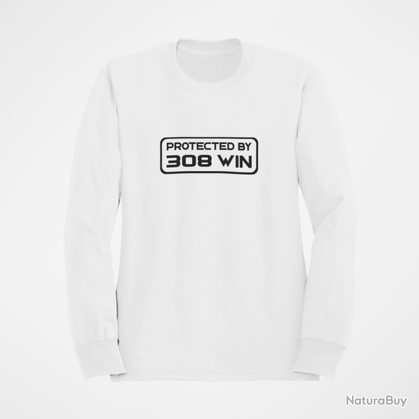 Sweat PROTECTED BY 308 win Blanc