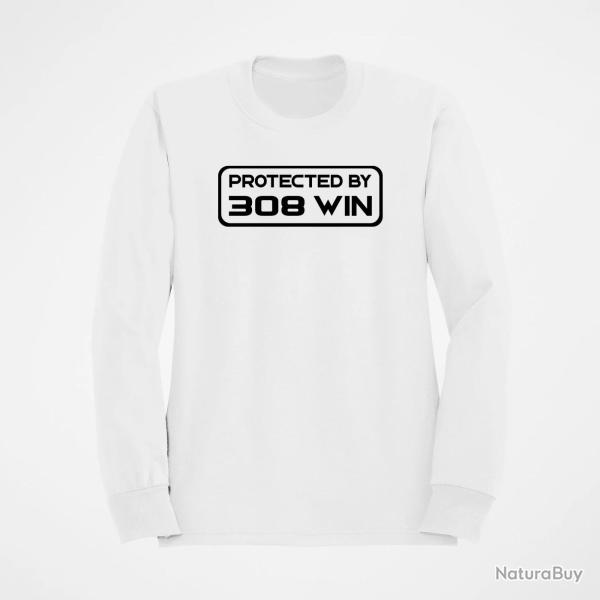 Sweat PROTECTED BY 308 win Blanc
