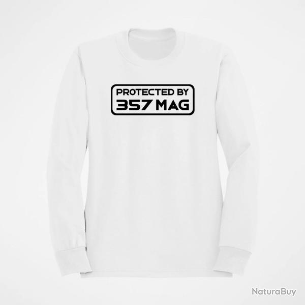 Sweat PROTECTED BY 357 MAG Blanc