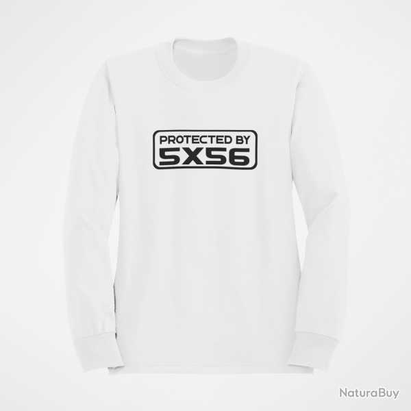 Sweat PROTECTED BY 5.56 Blanc