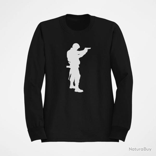 Sweat MILITAIRE Arme de poing Noir